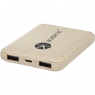 Logotrade Werbegeschenke das Foto: Asama 5000 mAh Powerbank aus Weizenstroh