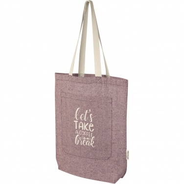 Logotrade Geschäftsgeschenke das Foto: Pheebs 150 g/m² recycelte Tragetasche mit Frontfach 9L