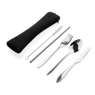 Logotrade Logogeschenke das Foto: 4-teiliges wiederverwendbares Besteckset aus Stainless-Steel