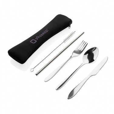 Logotrade Logogeschenke das Foto: 4-teiliges wiederverwendbares Besteckset aus Stainless-Steel