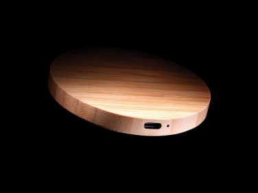 Logotrade Firmengeschenke das Foto: 15W Bambus Wireless Charger
