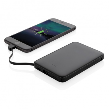 Logotrade Logogeschenke das Foto: 5.000 mAh Powerbank mit integriertem Kabel