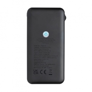 Logotrade Firmengeschenke das Foto: Lockhart 10.000mAh Powerbank aus RCS Kunststoff