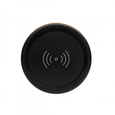 Logotrade Werbeartikel das Foto: Bambus Wireless Charger und Lautsprecher