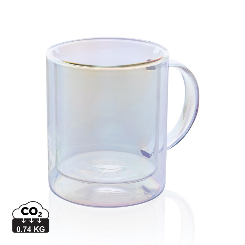 Logotrade Firmengeschenke das Foto: Doppelwandiger Deluxe-Becher aus galvanisiertem Glas