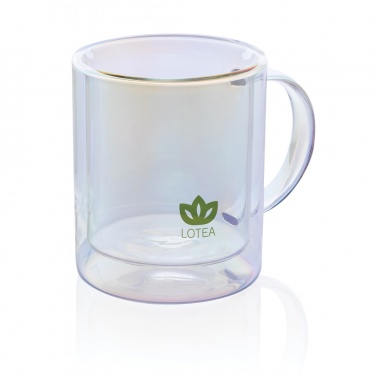 Logotrade Geschäftsgeschenke das Foto: Doppelwandiger Deluxe-Becher aus galvanisiertem Glas