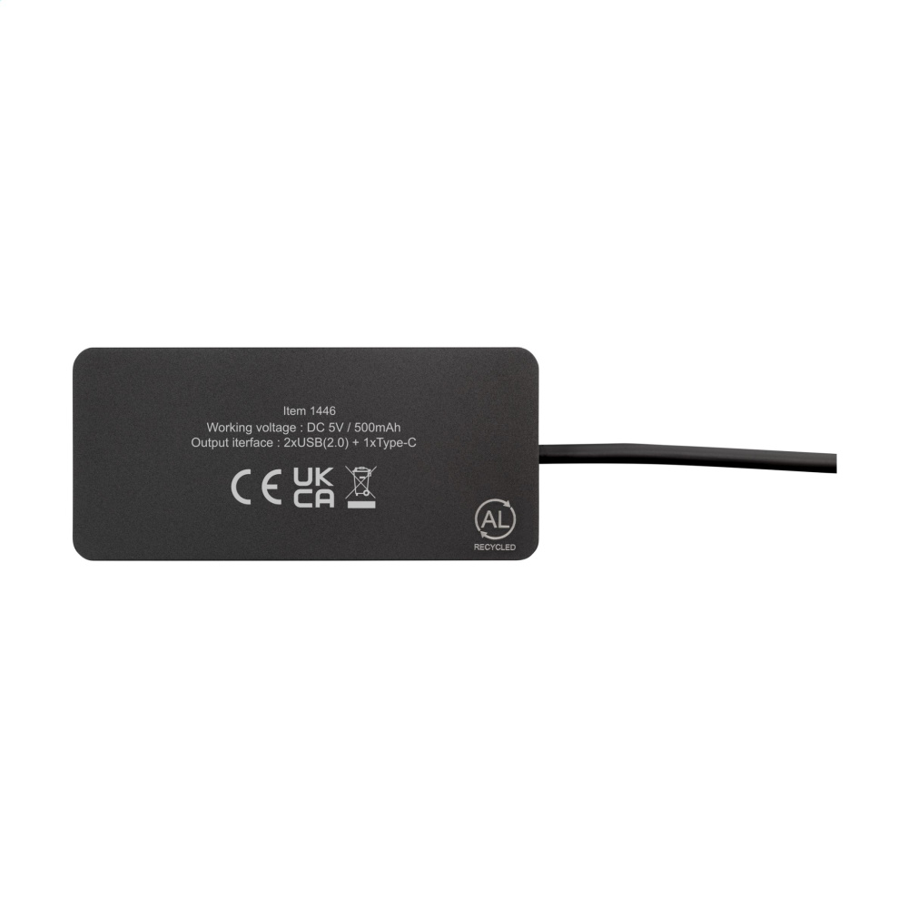 Logotrade Geschäftsgeschenke das Foto: Tecco GRS USB-Hub aus recyceltem Alu