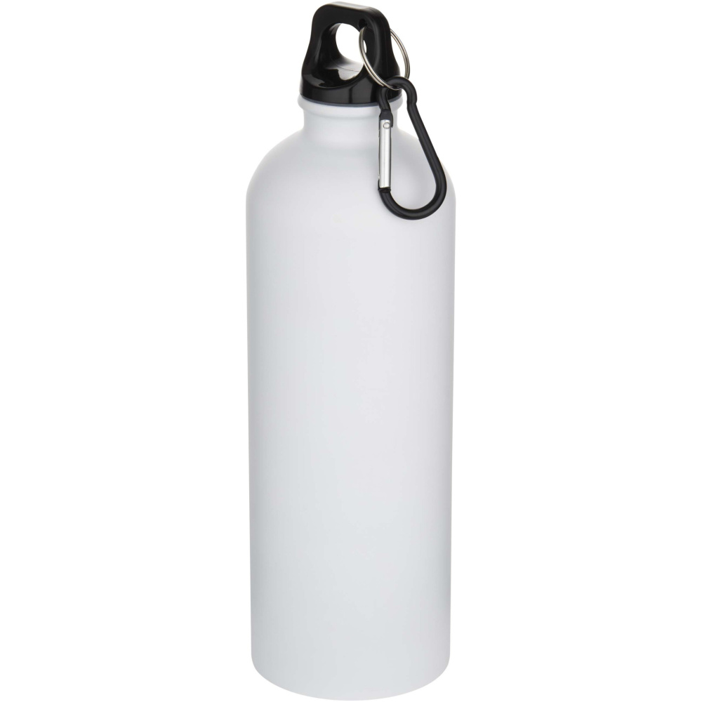 Logotrade Werbegeschenke das Foto: Oregon 750 ml matte RCS-zertifizierte, einwandige Trinkflasche aus recyceltem Edelstahl mit Karabinerhaken