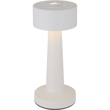 Logotrade Werbeartikel das Foto: Aludra Wiederaufladbare dimmbare Tischlampe mit 3 Lichtmodi