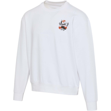 Logotrade Logogeschenke das Foto: Boris Pullover mit Rundhalsausschnitt in Übergröße aus recycelter