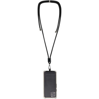 Logotrade Werbegeschenke das Foto: Vega verstellbares, recyceltes Smartphone Lanyard
