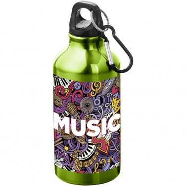 Logotrade promotional products photo of: Oregon 400 ml aluminium water bottle with carabiner