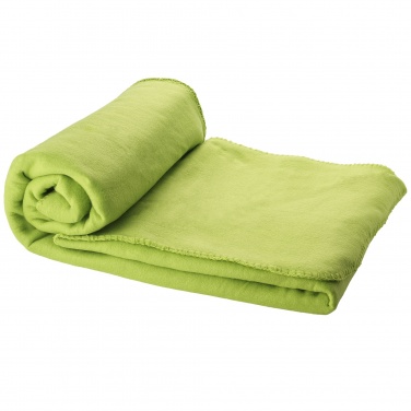 Logo trade promotional products image of: Huggy fleece plaid blanket with carry pouch