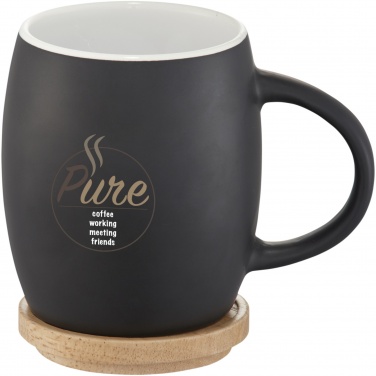 Logotrade promotional gifts photo of: Hearth 400 ml ceramic mug with wooden coaster