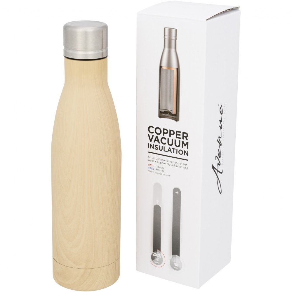 Logotrade promotional products photo of: Vasa 500 ml wood-look copper vacuum insulated bottle