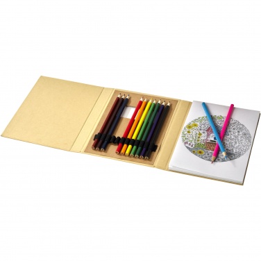 Logo trade promotional giveaways image of: Pablo colouring set with drawing paper