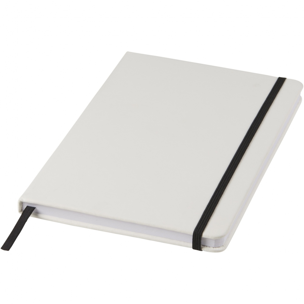 Logotrade promotional merchandise picture of: Spectrum A5 white notebook with coloured strap