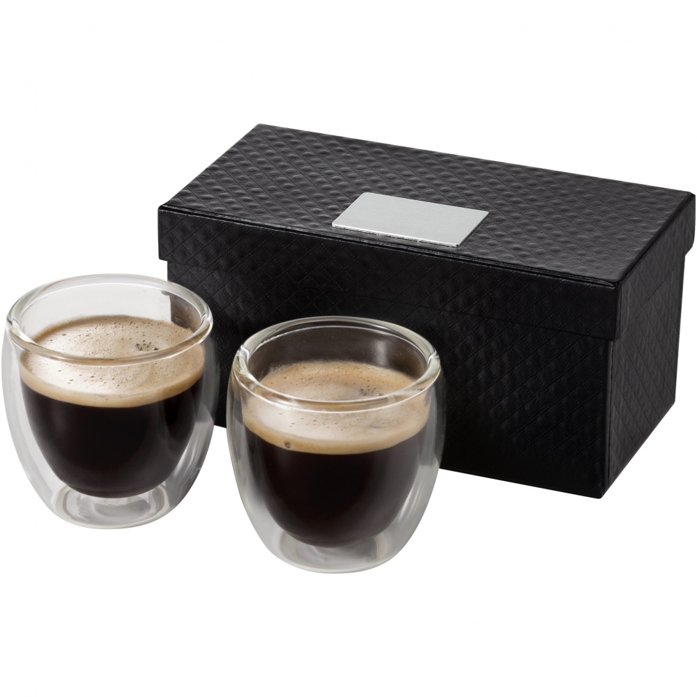 Logo trade corporate gifts picture of: Boda 2-piece glass espresso cup set