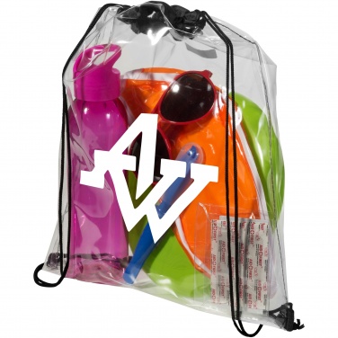Logo trade promotional gift photo of: Lancaster transparent drawstring bag 5L