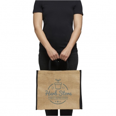 Logotrade corporate gift picture of: Harry coloured edge jute tote bag 25L