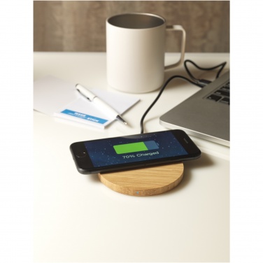 Logo trade corporate gifts picture of: Essence 5W bamboo wireless charging pad