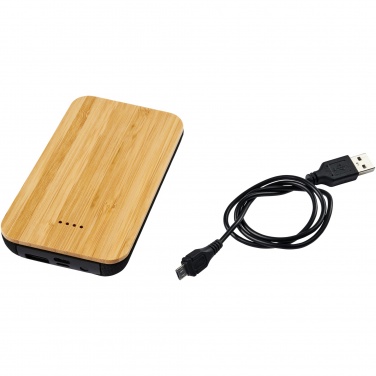 Logo trade promotional gift photo of: Future 6000 mAh bamboo/fabric wireless power bank