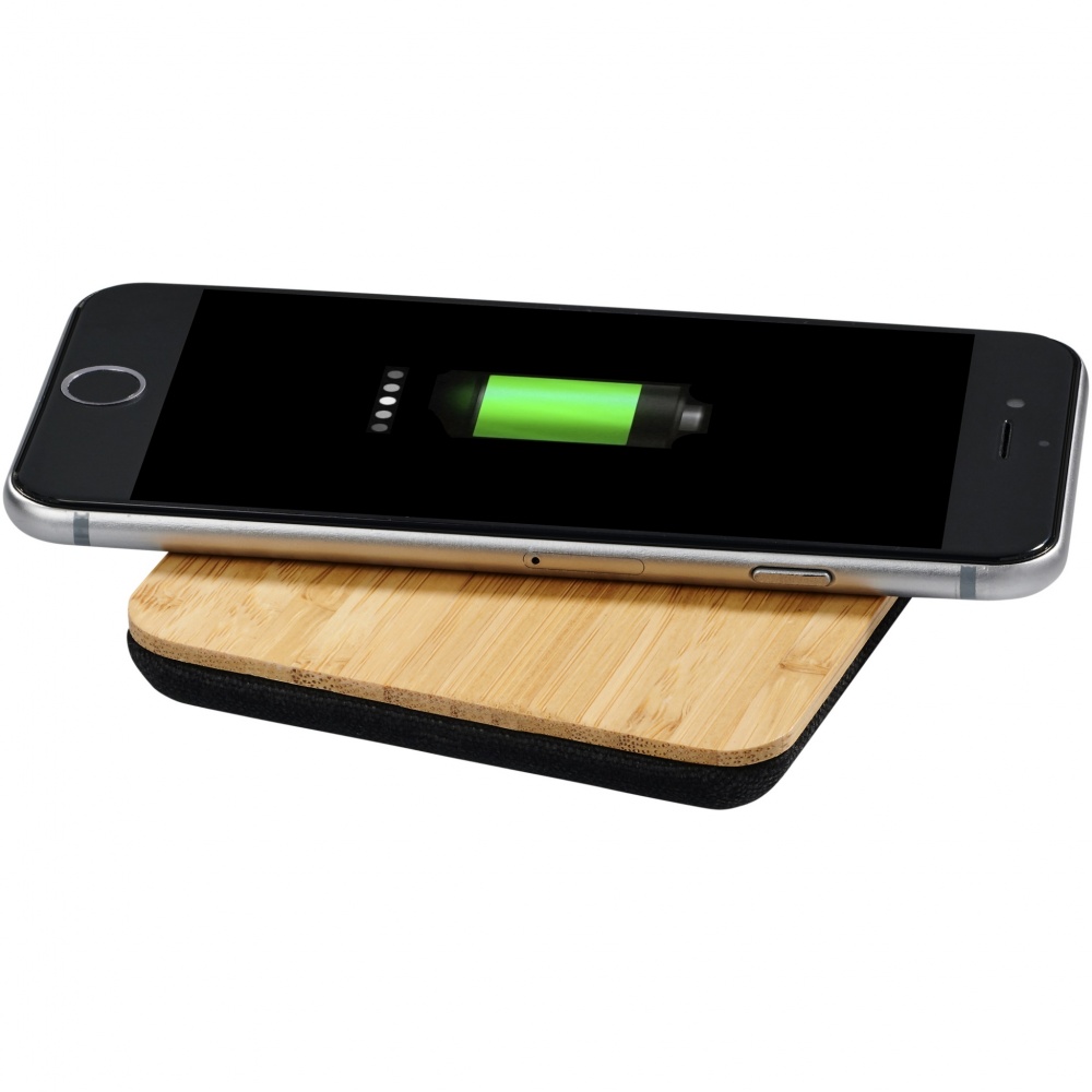 Logotrade corporate gifts photo of: Leaf 5W bamboo and fabric wireless charging pad