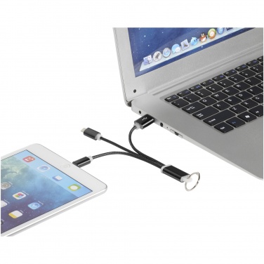 Logotrade corporate gift picture of: Metal 3-in-1 charging cable with keychain