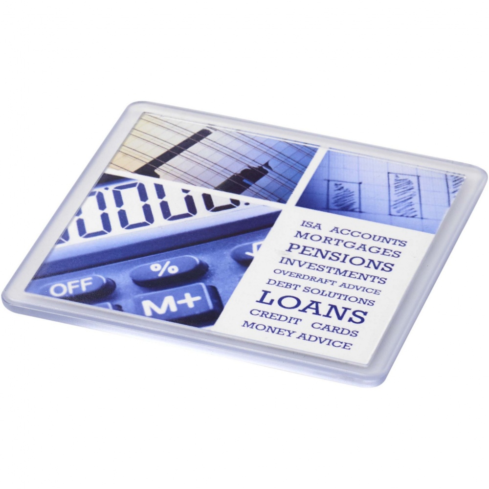 Logo trade promotional gift photo of: Ellison square plastic coaster with paper insert