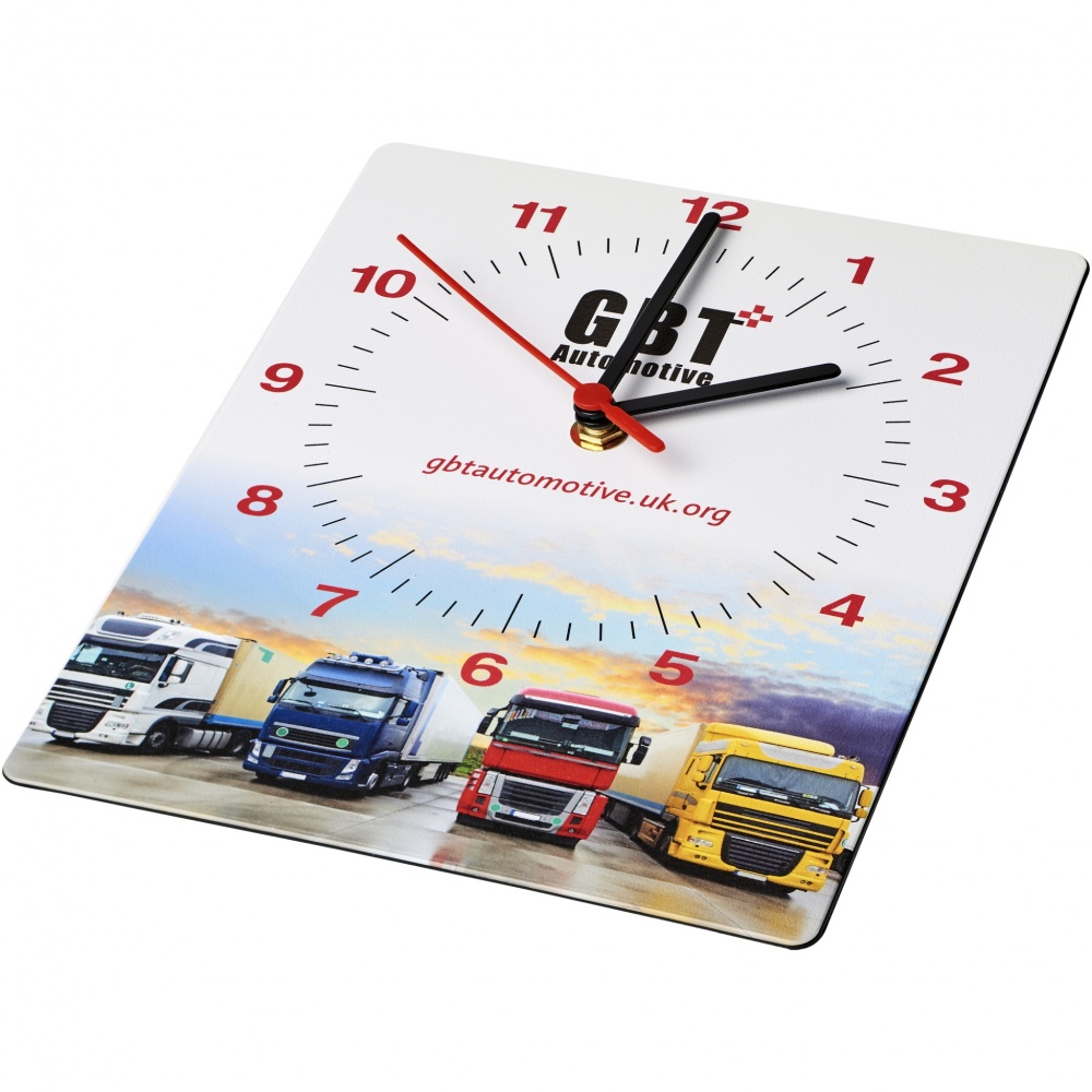 Logo trade advertising products image of: Brite-Clock® rectangular wall clock