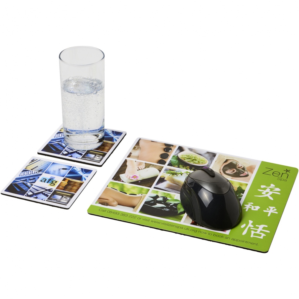 Logotrade promotional items photo of: Q-Mat® mouse mat and coaster set combo 3
