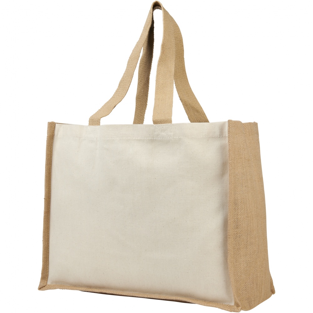 Logotrade promotional merchandise picture of: Varai 320 g/m² canvas and jute shopping tote bag 23L