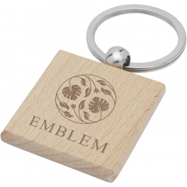 Logo trade promotional gifts image of: Gioia beech wood squared keychain
