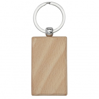Logo trade corporate gifts picture of: Gian beech wood rectangular keychain