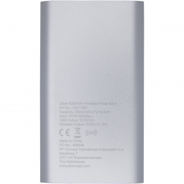 Logotrade promotional items photo of: Juice 4000mAh wireless power bank 