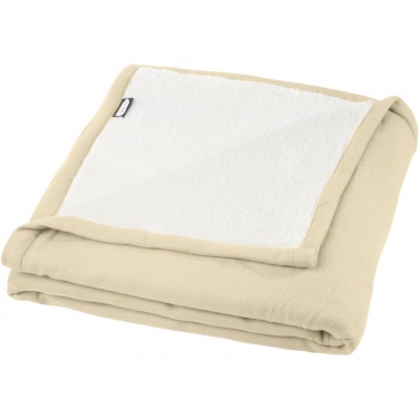 Logotrade promotional giveaway picture of: Marigold GRS certified RPET polar fleece and sherpa blanket