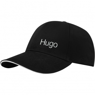 Logo trade promotional merchandise picture of: Topaz 6 panel GRS recycled sandwich cap