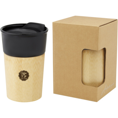 Logo trade promotional product photo of: Pereira 320 ml porcelain mug with bamboo outer wall