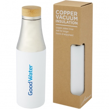 Logotrade promotional merchandise image of: Hulan 540 ml copper vacuum insulated stainless steel bottle with bamboo lid