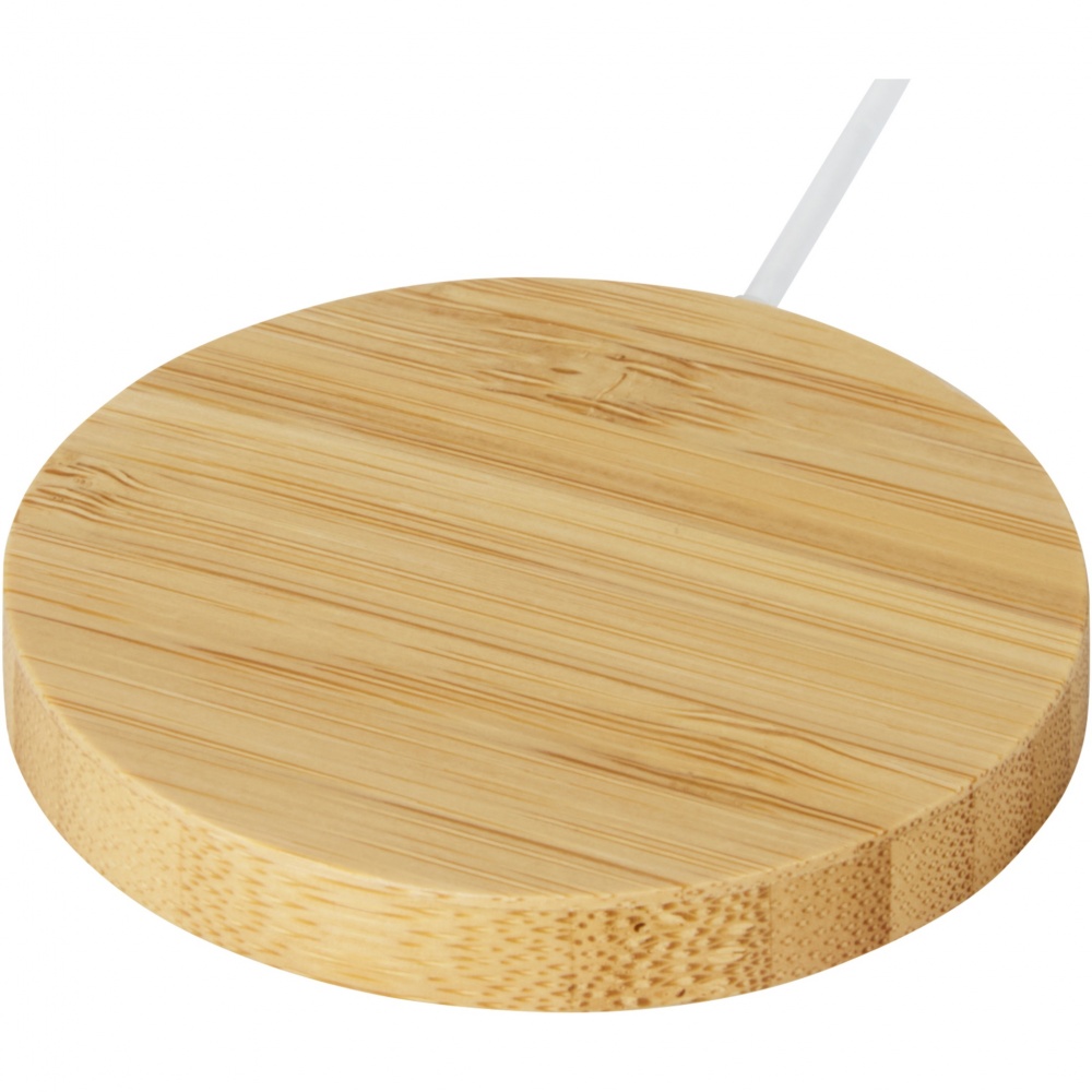 Logotrade promotional merchandise image of: Atra 10W bamboo magnetic wireless charging pad
