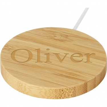Logotrade promotional giveaway picture of: Atra 10W bamboo magnetic wireless charging pad