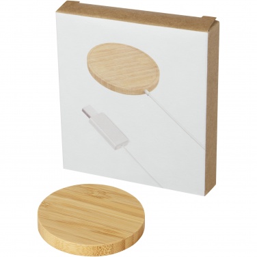 Logotrade corporate gifts photo of: Atra 10W bamboo magnetic wireless charging pad