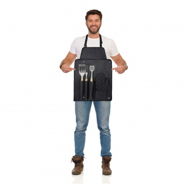 Logo trade promotional giveaways image of: Gril 3-piece BBQ tools set and glove 