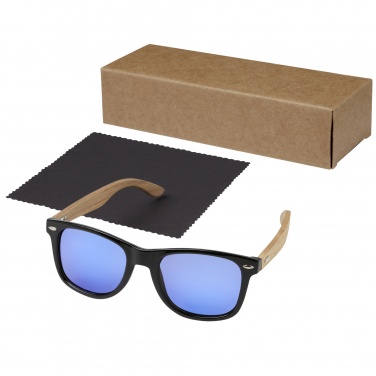 Logo trade promotional item photo of: Hiru rPET/wood mirrored polarized sunglasses in gift box