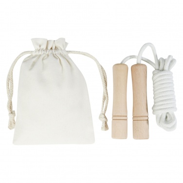 Logotrade promotional gift image of: Denise wooden skipping rope in cotton pouch