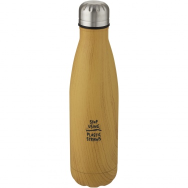 Logotrade promotional gift image of: Cove 500 ml vacuum insulated stainless steel bottle with wood print