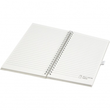 Logotrade promotional product picture of: Dairy Dream A5 size reference recycled milk cartons spiral notebook