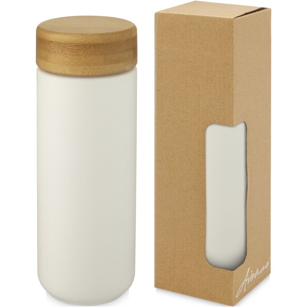 Logo trade promotional item photo of: Lumi 300 ml ceramic tumbler with bamboo lid