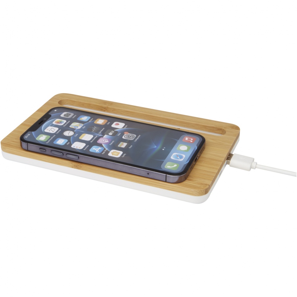 Logotrade promotional giveaway image of: Medake 10W bamboo wireless charger