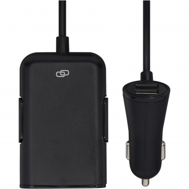 Logo trade advertising products image of: Pilot dual car charger with QC 3.0 dual back seat extended charger